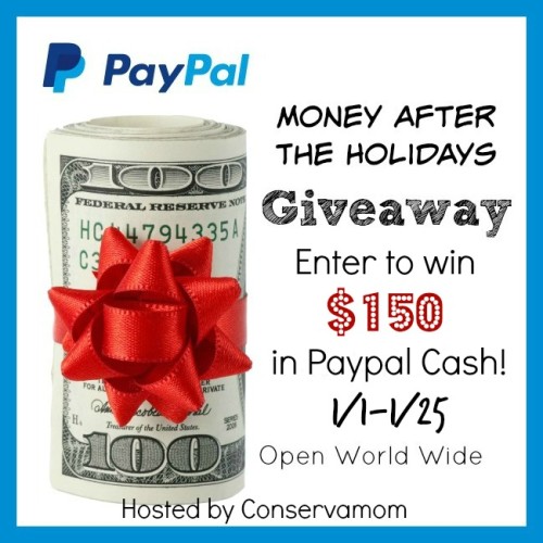 Money after the holidays $150 PayPal Cash Giveaway- ends 1/25/15