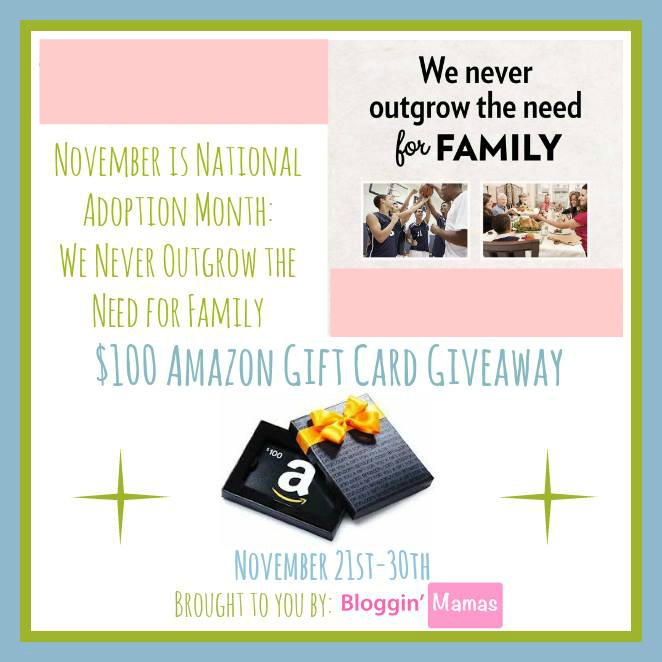 National Adoption Month Awareness. Spread the message and win Giveaway